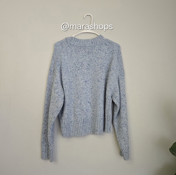 Vince Boxy High Neck Nep Merino Wool Blend Sweater - Picture 6 of 7